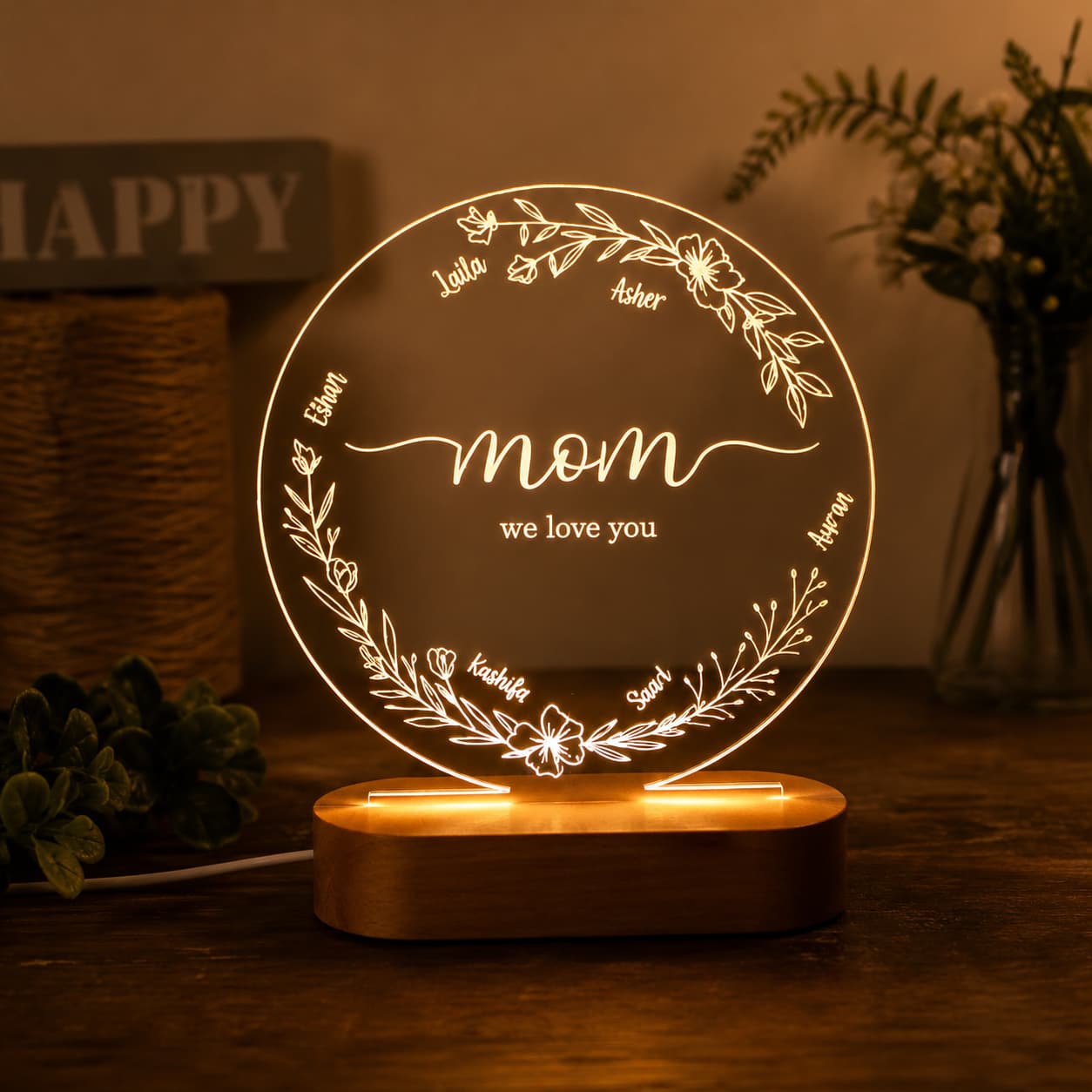 Customize LED Name Lamp | Gift for Wife, Gift for Husband, Gift for Mom & Gift for Dad