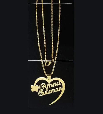 Heart Name Necklace with butterfly